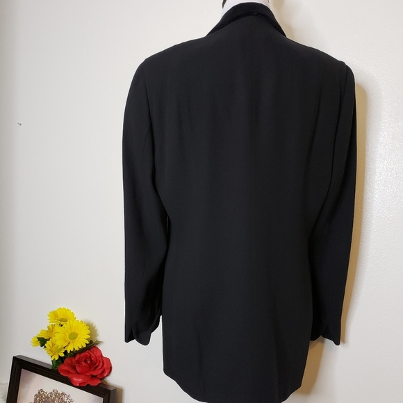 Salvatore Ferragamo Tuxedo Jacket Black Wool Suit Coat Velvet Collar Luxury Chic - Picture 13 of 16